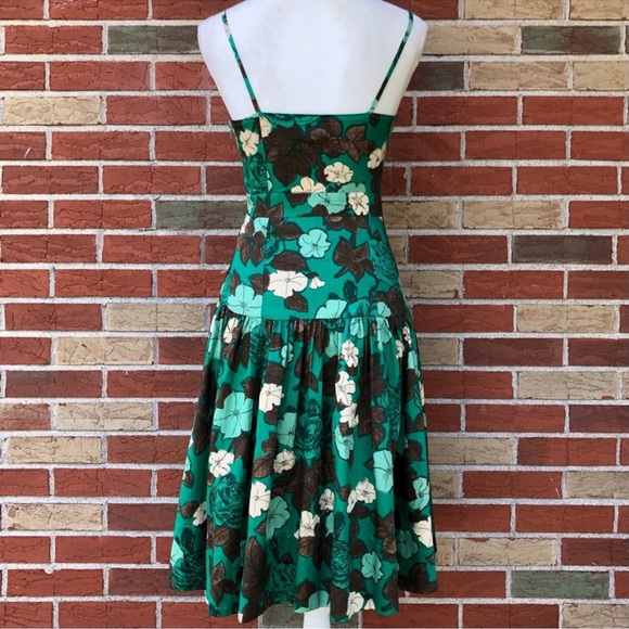 🌷 Anthropologie Moulinette Soeurs Floral Spaghetti Strap Drop Waist Dress 🧡 - Picture 4 of 5